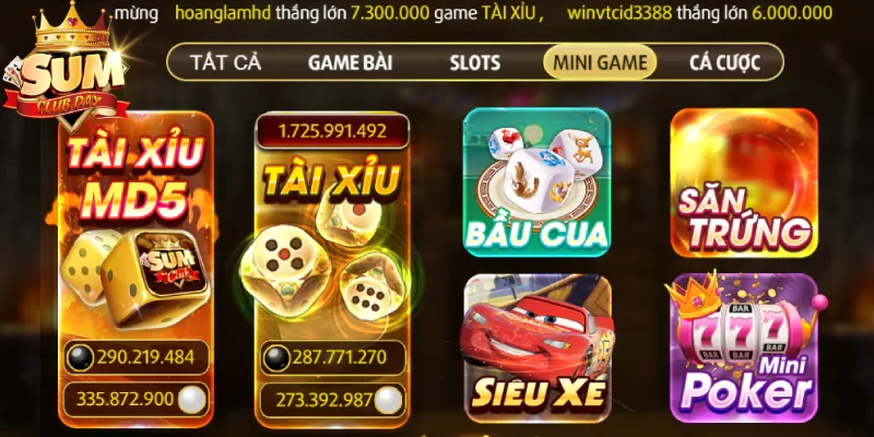 Sumclub có Kho game đa dạng